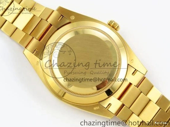 MiroTime 0105 WrinkleFree DayDate 40 228238 ARF 904L Steel YG Crystal Diamonds Bezel on President Bracelet VR 1550